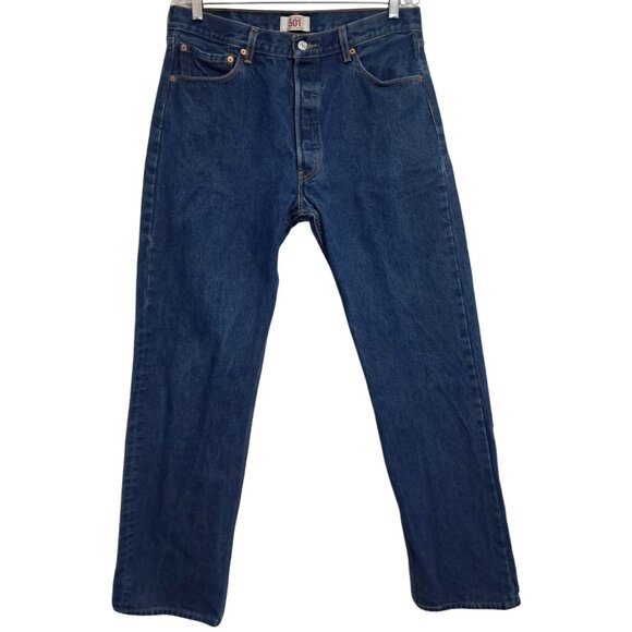 Levis 501 Jeans Mens 36x36 (33x32) Dark Button Fly Original Vintage 2000s - Picture 6 of 11
